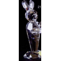 Optic Crystal Bunny Play Clarinet Figurine